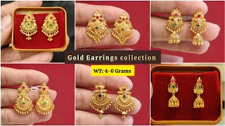 Gold earrings designs 22karat hallmarked. Latest design gold earrings 2025 with weight and price