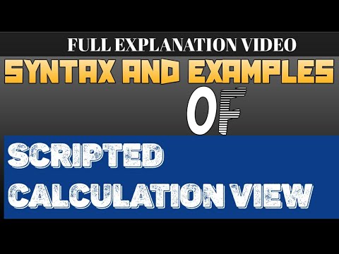 Syntax and Examples of Scripted Calculation View