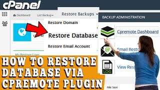 How to Restore Database via Cpremote Plugin in cPanel? [EASY GUIDE]☑️