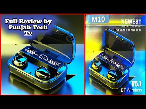 M10 earbuds with power bank of 2000 mah battery complete review || v5.1 || wireless earbuds || #ptt