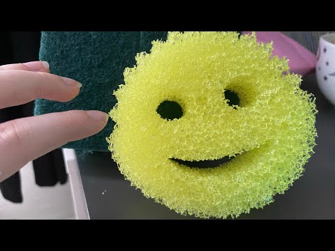 ASMR sponge scratching, picking and ripping (first video)