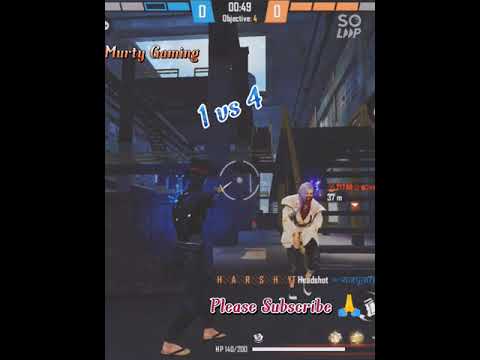 Squad wiped with G-18 gun se puri Squad ka khatma in free fire game | 1 vs 4 | #shorts #short #