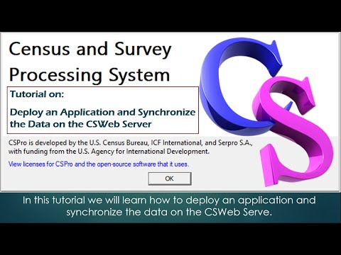 Deploy an application and synchronize the data on the CSWeb server