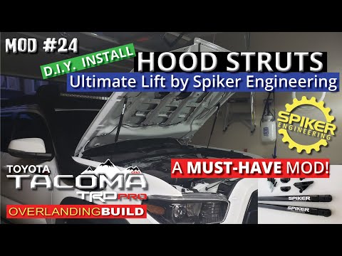 Spiker Engineering Ultimate Lift Hood Struts install. DIY Mod for 3rd Gen Toyota Tacoma, Mod #24