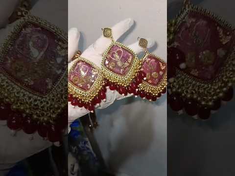 ✨ "Complete the look with elegance 💕 Resin earrings & mala set that make every moment shine 🌸✨