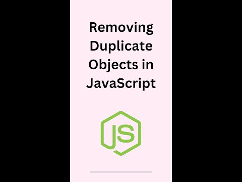 Removing Duplicate Objects in JavaScript #shorts