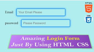 Amazing Login Form Just By Using HTML  CSS