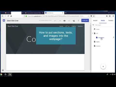 How to make website, add pages, insert text and images with Google Sites?