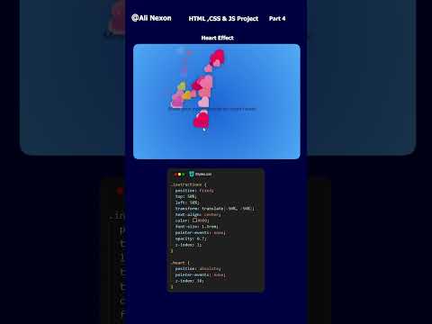 Create a Stunning Heart Trail Effect with HTML, CSS & JavaScript! ❤️ Part_4