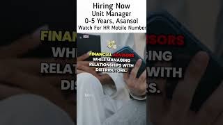 Unit Manager salary is in lakhs #asansoljobs #kolkatajobs