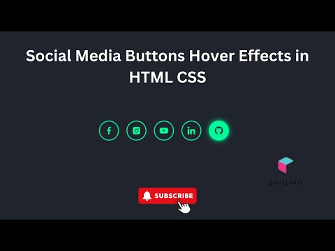 Social Media Buttons Hover Effects in HTML CSS.