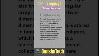 C++ Multidimensional Arrays #coding #cprogramming #strings #cppprogramming #arrayincpp