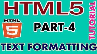 PART-4 TEXT Formatting In HTML5 #HTML5 Tutorials