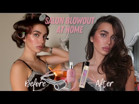 Bouncy Blowout at Home 💕 | Dyson Airwrap + Hair Rollers Routine