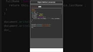 Object Method Javascript.