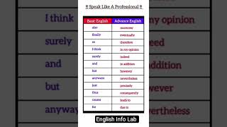 ✨Basic vs Advance English| speak like a Pro ✨