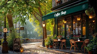 Fresh Spring Morning Ambience at Outdoor Coffee Shop - Relaxing Jazz Music for a Positive Mood