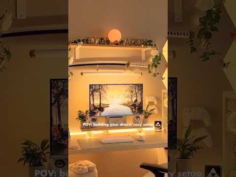 Building my dream cozy gaming setup #shorts #roomtour #cozysetup