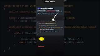 .Net Worker Service | #coding #shorts #skdotnetcodingconcept #solidprinciples #dotnetcore #dotnet