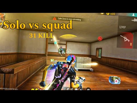 Free fire solo vs squad 31 KILL free fire BR Rank Highlights solo vs squad