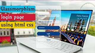 Glassmorphism Login Page using Html Css | html css projects for beginners | html css tricks and tuts