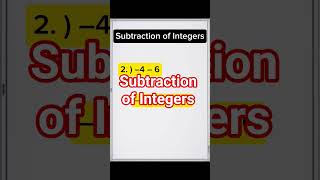 subtraction of integers#math #mathtutorial #mathshorts #algebra