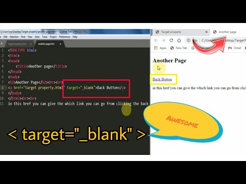 How to use target tag for open link in browser in HTML