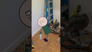 The guy is cutting the floor. Stickman memes video. Funny animation meme.