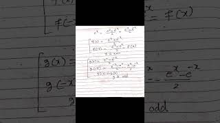 Exponential function can be expressed as sum of even and odd function #exponential