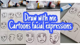 How to draw Cartoon facial expressions |كيفية رسم تعبيرات الوجه الكرتون