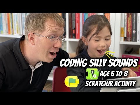 ScratchJr learn to code silly sounds activity for kids ages 5 to 8