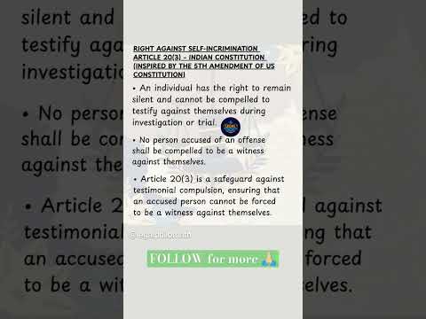 Fundamental Right against Self Incrimination #legalphilomath #law #currentaffairs #upsc #indianlaw