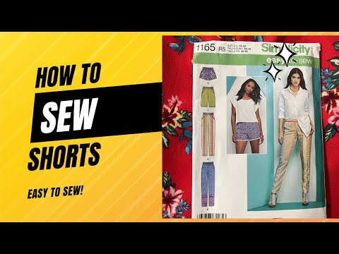 Easy to sew shorts Sew along with me Beginner sewing project. Summer sewing project. Simplicity 1165
