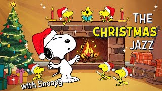 Cozy Christmas Jazz Vibes with Snoopy🎄🔥|Warm Holiday Playlist for Relaxing, Studying & Winter Nights