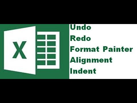 Microsoft Excel for Beginners- Undo Redo, Format Painter, Alignment and Indent