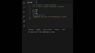 Python OR Operator | Logical Operators | Comparison Operators #learning #learn #coding #programming