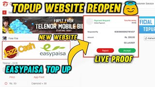 Topup Website Reopen | How to Topup With Easy Paisa Jazzcash | New Topup Application Free Diamonds
