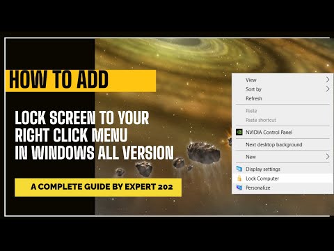 How to add lock computer to your right click menu| three minutes fix