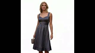 Cue Charcoal Grey Satin Cocktail Dress – Size 8 AU #chicwardrobe #prelovedfashion #sustainablestyle