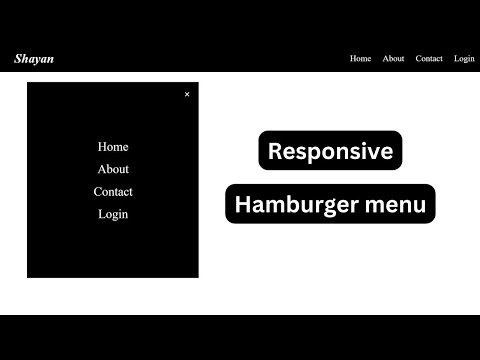 Responsive Hamburger Menu HTML, CSS JavaScript