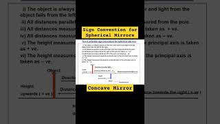 Sign Convention for Spherical Mirrors #boards #reflectionandrefraction #exam