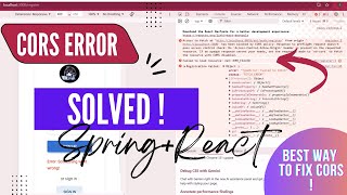 Fix CORS Issues Between React and Spring Boot in Less Than a Minute! 🚀 #CORS #springboot  #react