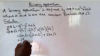 Introduction to Binary Operations in Mathematics.