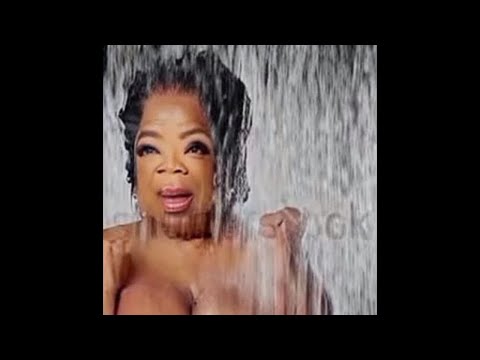Oprah Winfrey taking a Milk Shower