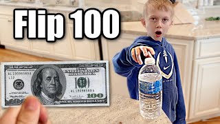 Land Bottle Flip, WIN $1 Challenge