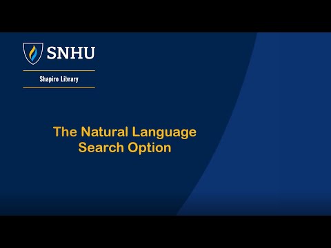 The Natural Language Search Option