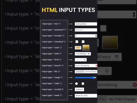🔥 Mastering HTML Input Types: A Comprehensive Guide for Web Developers | YouTube Shorts 🎯 #WebDesign