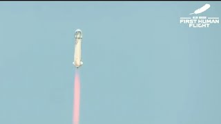 Blue Origin celebrates its first human spaceflight, sending billionaire boss into space