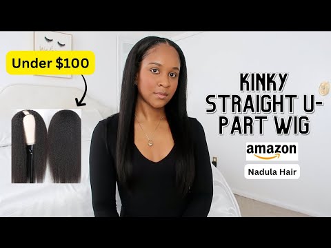 STRAIGHT HAIR THAT BLENDS  SEAMLESSLY WITH  MY TYPE 4 HAIR ||Nadula Kinky Straight U-Part Wig Review