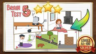 Brain Test 5: Tricky Challenge Levels 51-100 | Every Puzzle Solved! 🎯